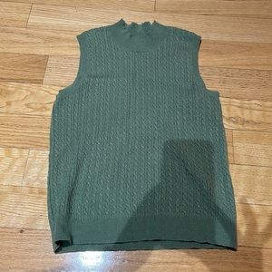 zara green sweater vest